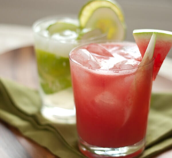 watermelon cucumber cooler and cucumber caipiranha
