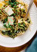 spaghetti with collard greens