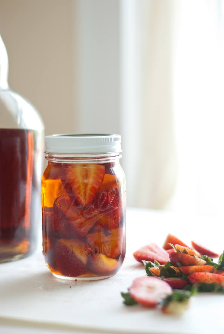 strawberry-infused bourbon strawberry-infused bourbon