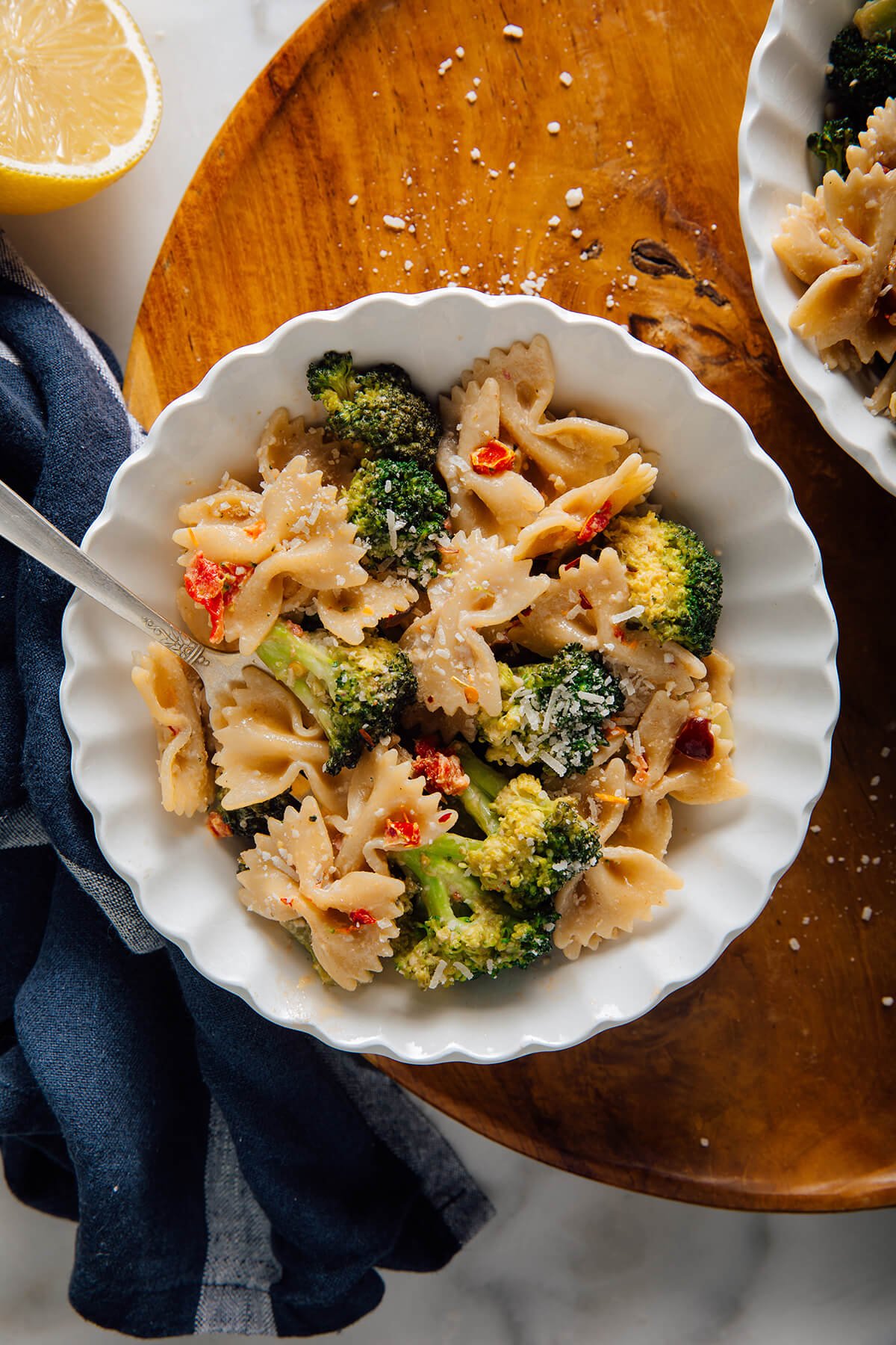 sun-dried tomato pasta with broccoli