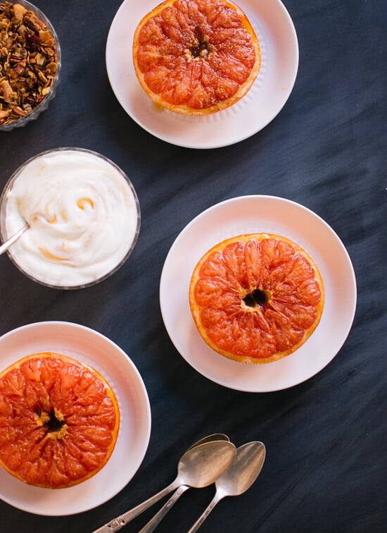 Broiled Grapefruit with Yogurt and Granola