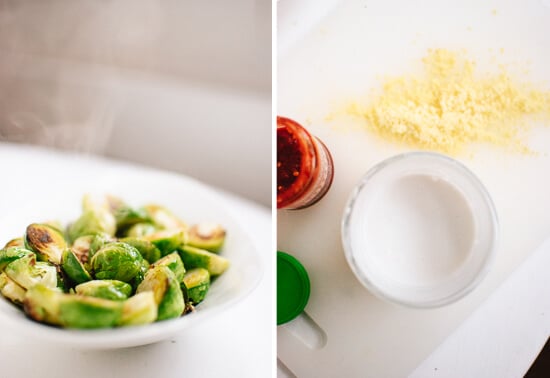 hot brussels sprouts and coconut ginger sauce ingredients