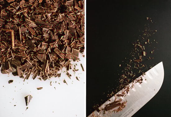 chopped dark chocolate