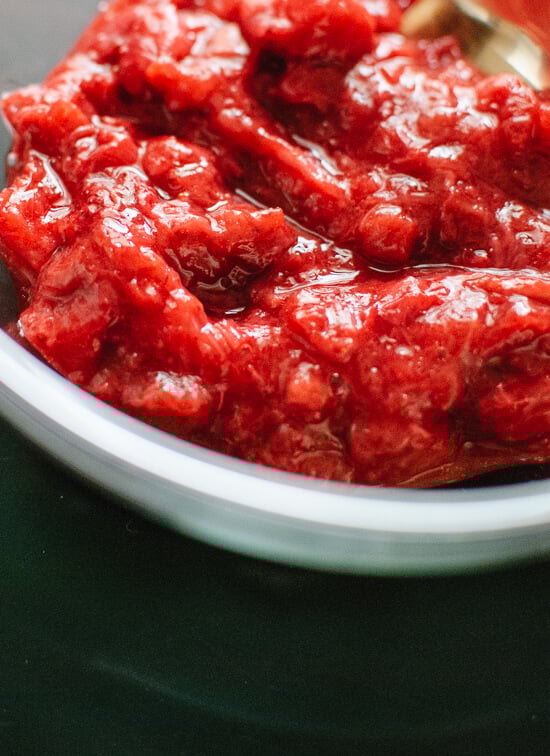 Roasted strawberry-rhubarb sauce - cookieandkate.com