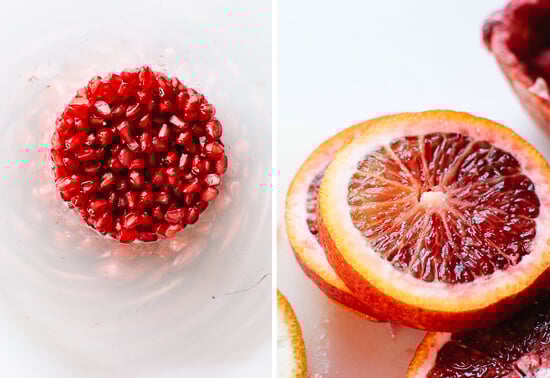 pomegranate arils and blood oranges