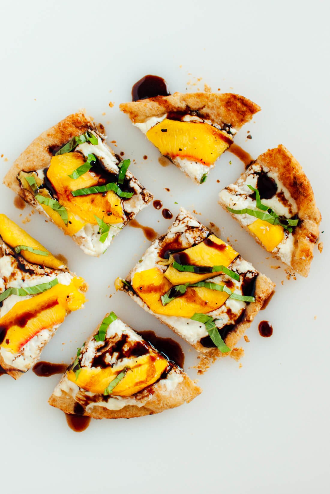peach, basil and ricotta flatbread Simple Peach, Basil and Ricotta Flatbread