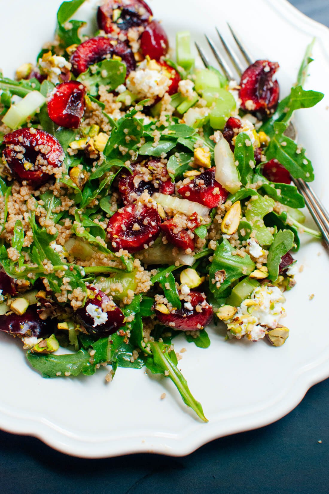 Cherry Couscous & Arugula Salad with Balsamic Vinaigrette
