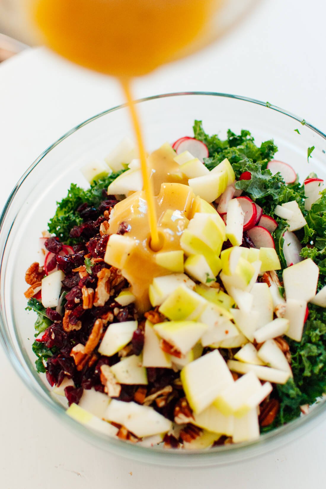 Kale salad with honey mustard dressing