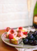 Pear, Raspberry and Goat Cheese Crostini