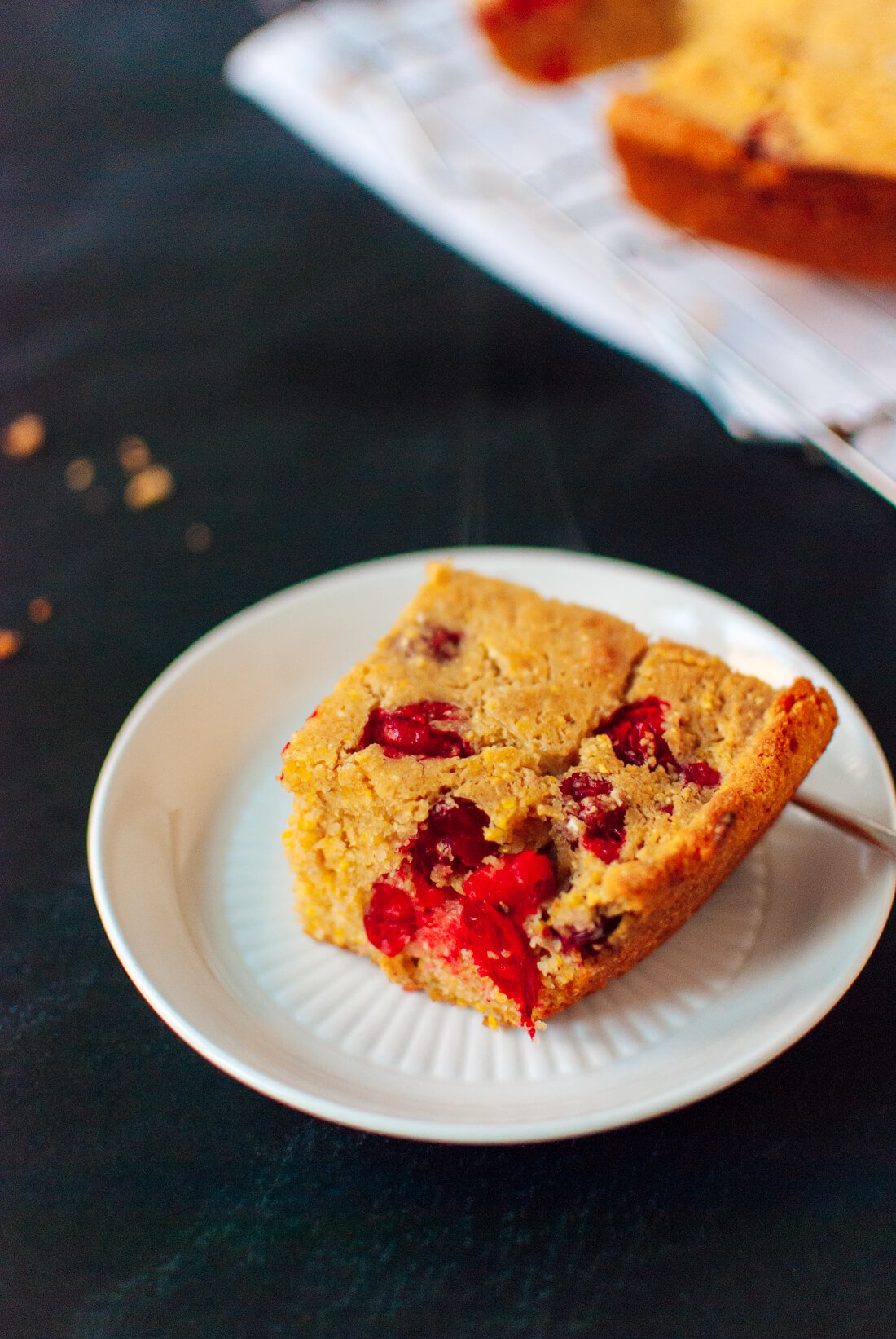 Cranberry maple skillet cornbread