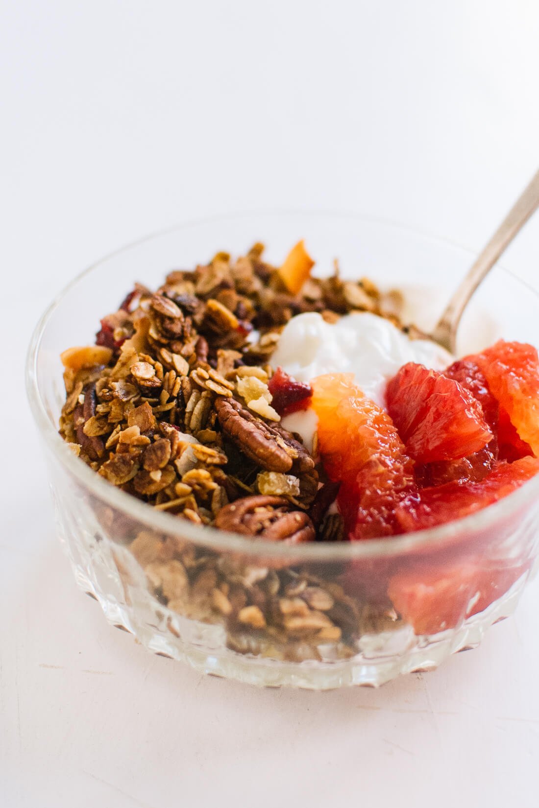 Gingerbread granola with yogurt from cookieandkate.com Gingerbread granola with yogurt