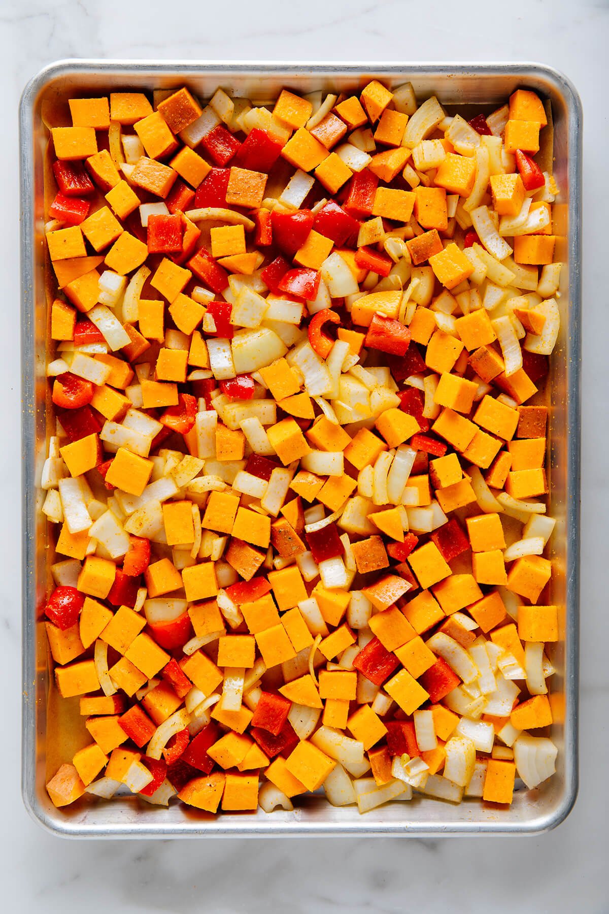 sweet potato hash before baking