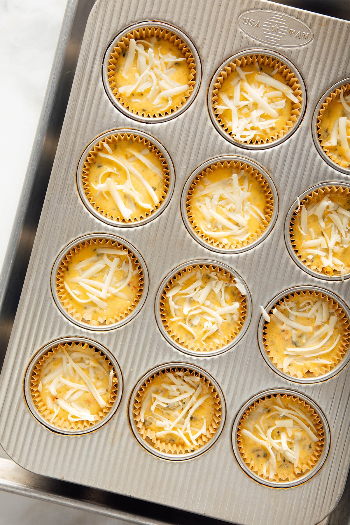 egg bites with cheese on top