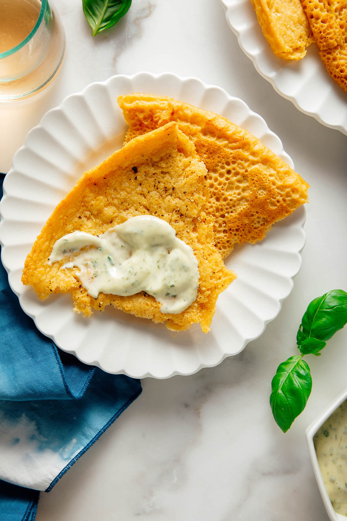 serving of socca on plate